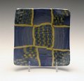 0328 Blue-yellow  check 9-patch dish