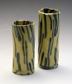0310 5-inch Yellow-bluefade stripe vases